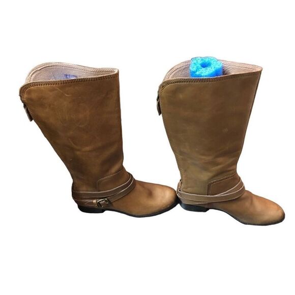 Fossil Zena back zipper calf caramel riding boots - Picture 7 of 13